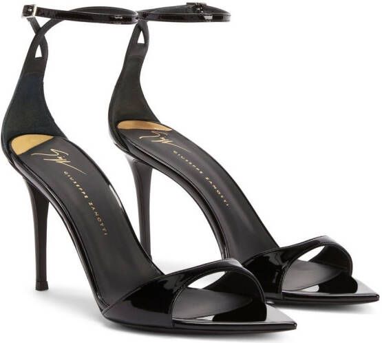 Giuseppe Zanotti Intrigo leren sandalen Zwart