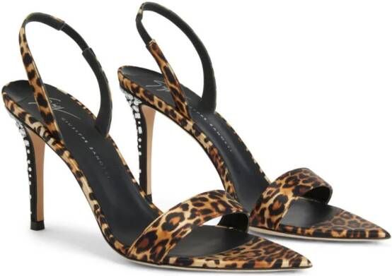 Giuseppe Zanotti Intriigo Leo 90mm zijden sandalen Bruin