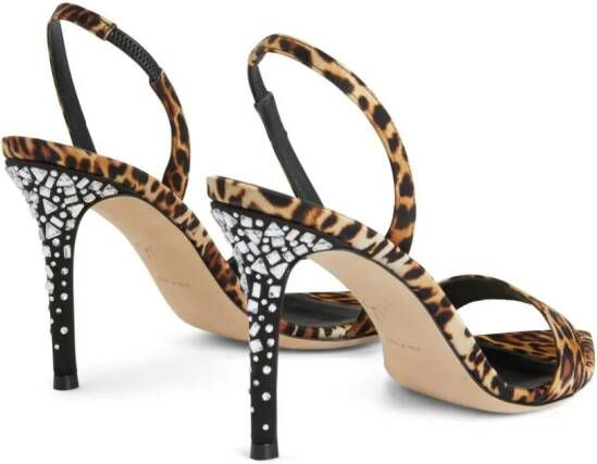 Giuseppe Zanotti Intriigo Leo 90mm zijden sandalen Bruin