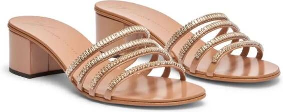 Giuseppe Zanotti Iride 40 mm leren muiltjes Beige