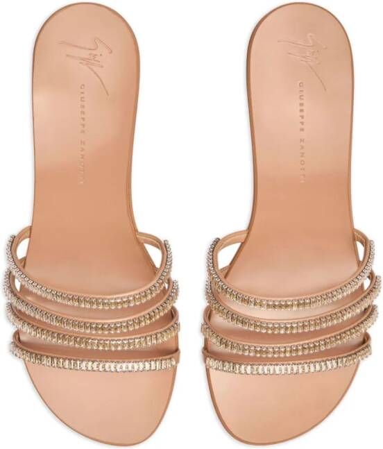 Giuseppe Zanotti Iride 40 mm leren muiltjes Beige