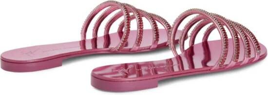Giuseppe Zanotti Iride Crystal slippers van kristallen Roze