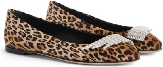 Giuseppe Zanotti Iveery ballerina's met luipaardprint Bruin