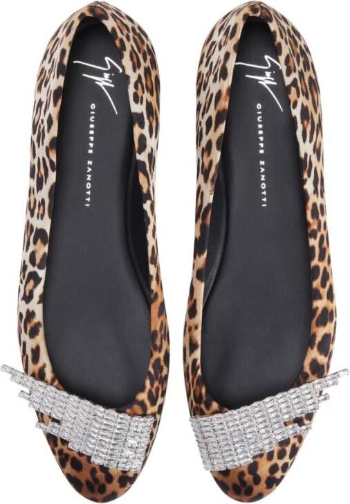 Giuseppe Zanotti Iveery ballerina's met luipaardprint Bruin