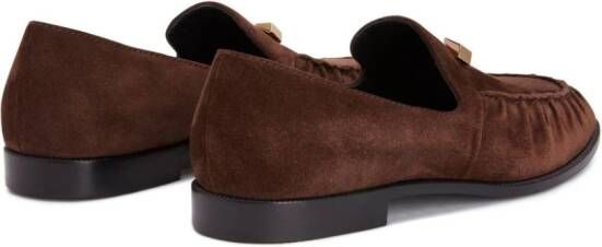 Giuseppe Zanotti Jareth fluwelen loafers Bruin