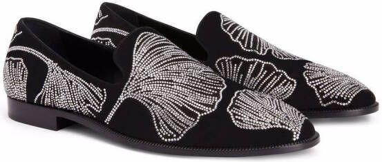 Giuseppe Zanotti Jareth loafers met kristal Zwart