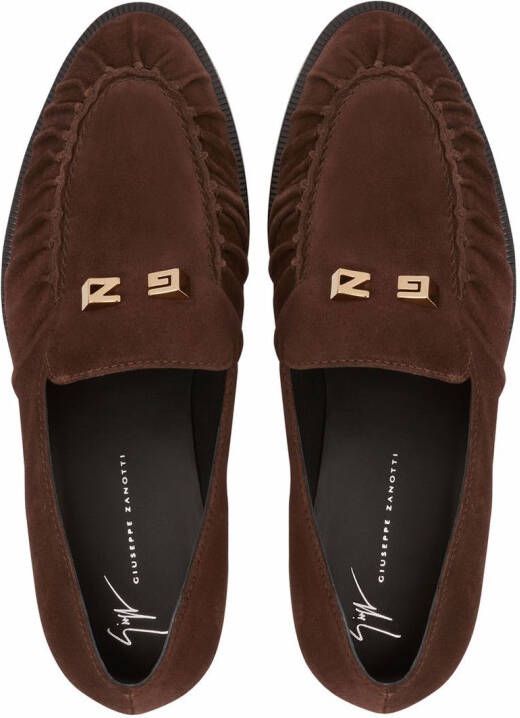 Giuseppe Zanotti Jareth loafers met logoplakkaat Bruin