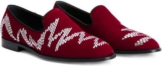 Giuseppe Zanotti Jareth Shake verfraaide loafers Rood