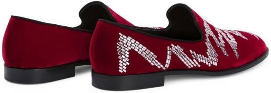 Giuseppe Zanotti Jareth Shake verfraaide loafers Rood