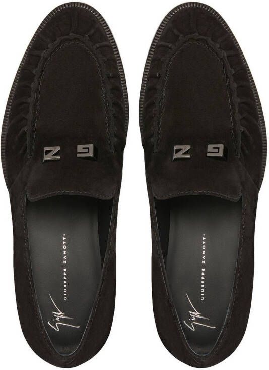 Giuseppe Zanotti Jareth suède loafers Zwart