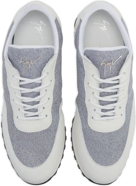 Giuseppe Zanotti Jimi Running sneakers met slangenleer-effect Wit