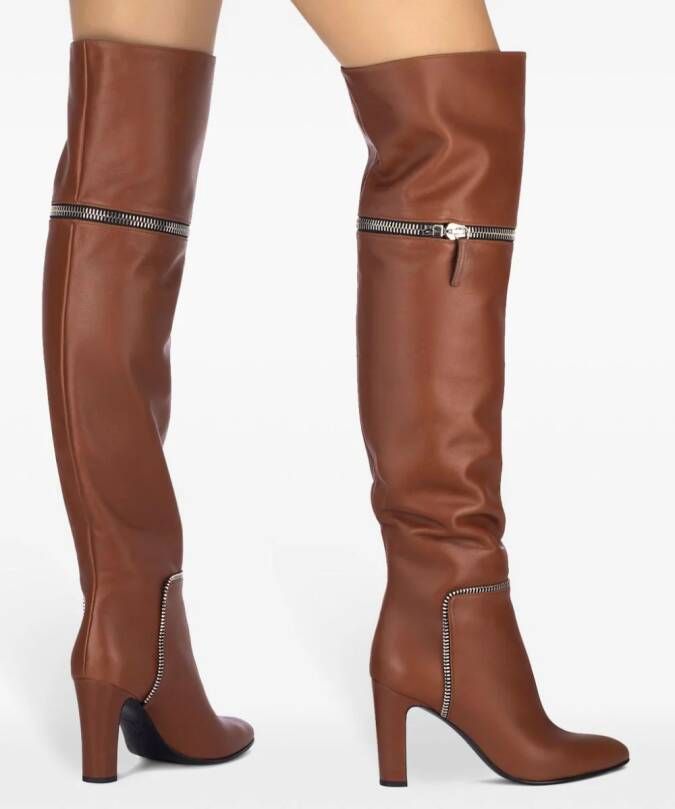 Giuseppe Zanotti Joana laarzen verfraaid met rits Bruin
