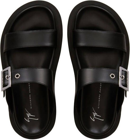 Giuseppe Zanotti Jolanda leren slippers Zwart