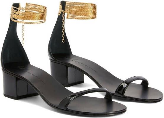 Giuseppe Zanotti Kay leren sandalen Zwart