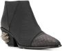 Giuseppe Zanotti Kevan Alligator enkellaarzen Zwart - Thumbnail 2
