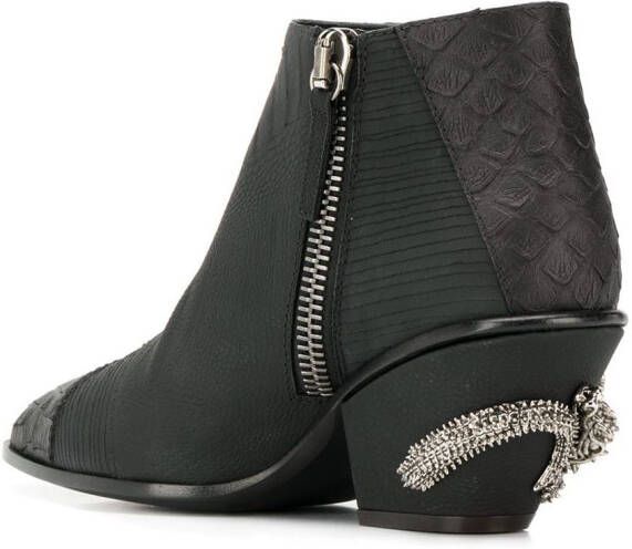 Giuseppe Zanotti Kevan Alligator enkellaarzen Zwart