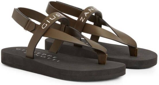 Giuseppe Zanotti Khais sandalen met logoprint Groen