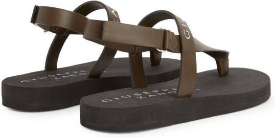 Giuseppe Zanotti Khais sandalen met logoprint Groen