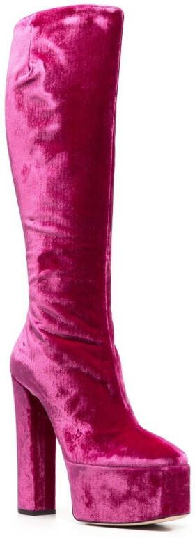 Giuseppe Zanotti Knielaarzen met fluwelen-effect Roze