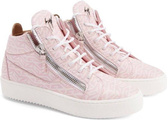 Giuseppe Zanotti Kriss sneakers met monogramprint Roze