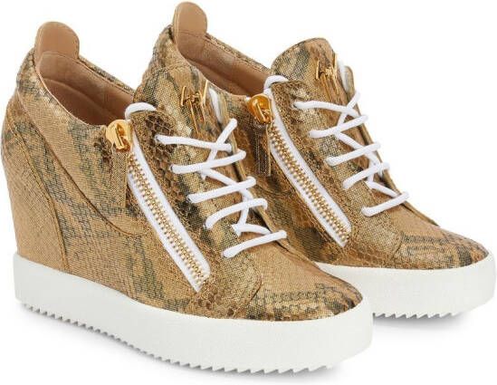 Giuseppe Zanotti Kriss sneakers met sleehak Bruin