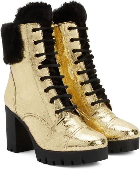 Giuseppe Zanotti Laarzen met metallic-effect Goud