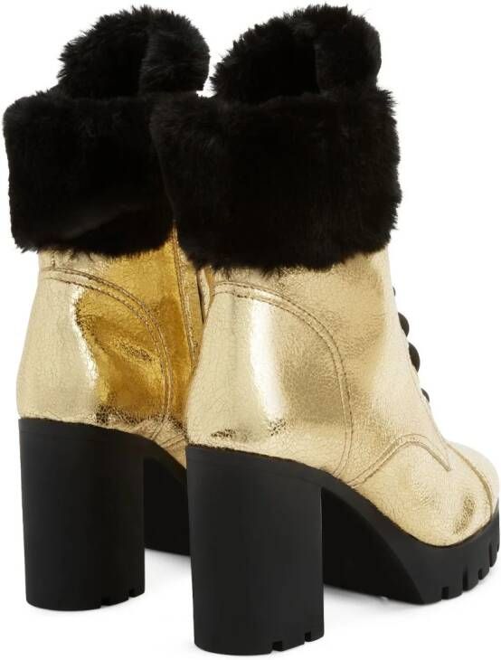 Giuseppe Zanotti Laarzen met metallic-effect Goud