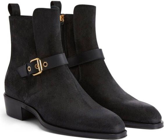 Giuseppe Zanotti Lakleren enkellaarzen Zwart