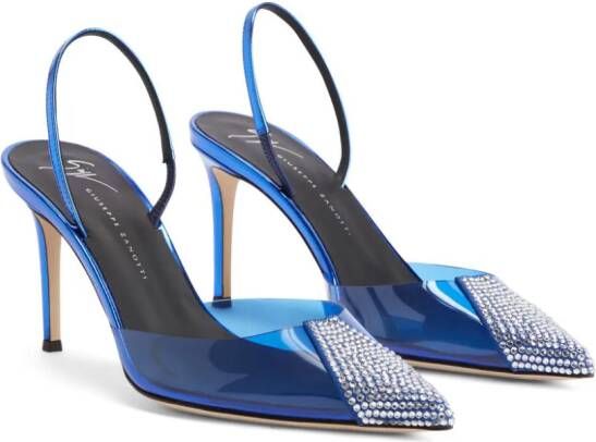 Giuseppe Zanotti Leonor pumps verfraaid met kristallen Blauw