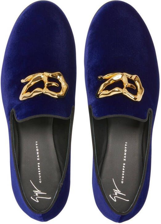 Giuseppe Zanotti Leopoldino fluwelen loafers Blauw