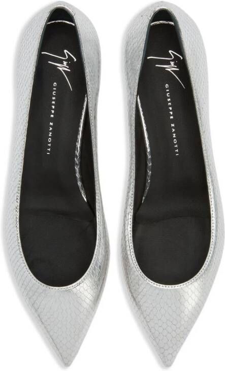 Giuseppe Zanotti Leren ballerina's Zilver
