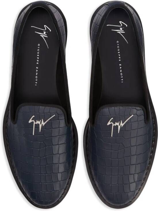 Giuseppe Zanotti Leren loafers Blauw
