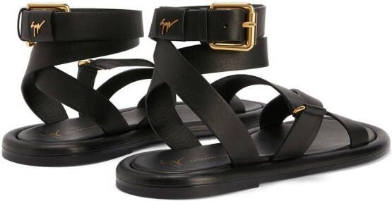 Giuseppe Zanotti Leren sandalen Zwart