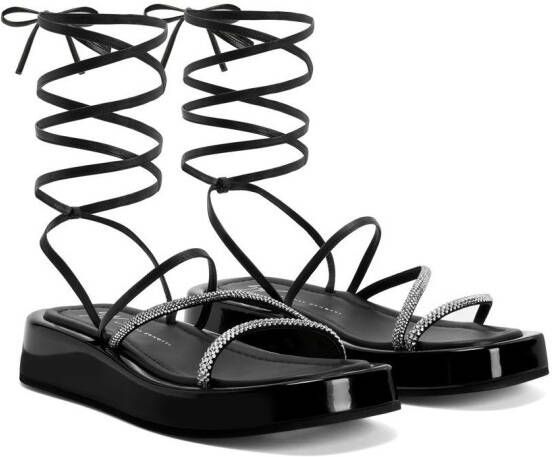 Giuseppe Zanotti Leren sandalen Zwart