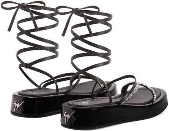 Giuseppe Zanotti Leren sandalen Zwart