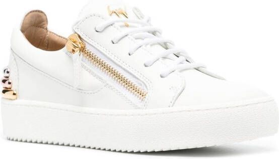 Giuseppe Zanotti Leren sneakers Wit