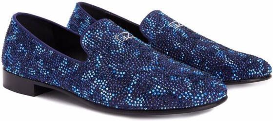 Giuseppe Zanotti Lewis loafers met stras Blauw