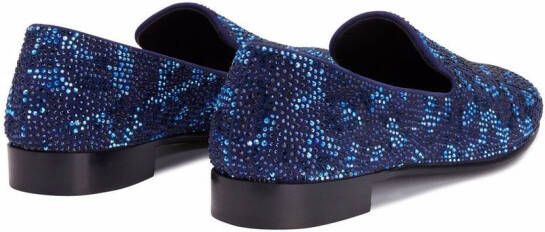 Giuseppe Zanotti Lewis loafers met stras Blauw