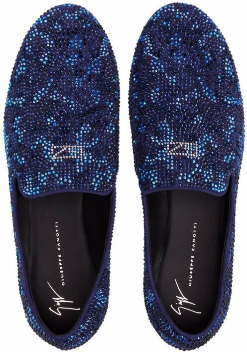 Giuseppe Zanotti Lewis loafers met stras Blauw