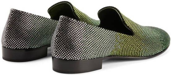 Giuseppe Zanotti Lewis loafers met stras Groen