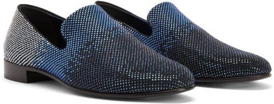 Giuseppe Zanotti Lewis loafers verfraaid met kristallen Blauw