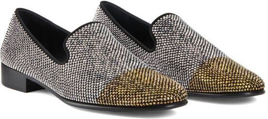Giuseppe Zanotti Lewis loafers verfraaid met kristallen Wit