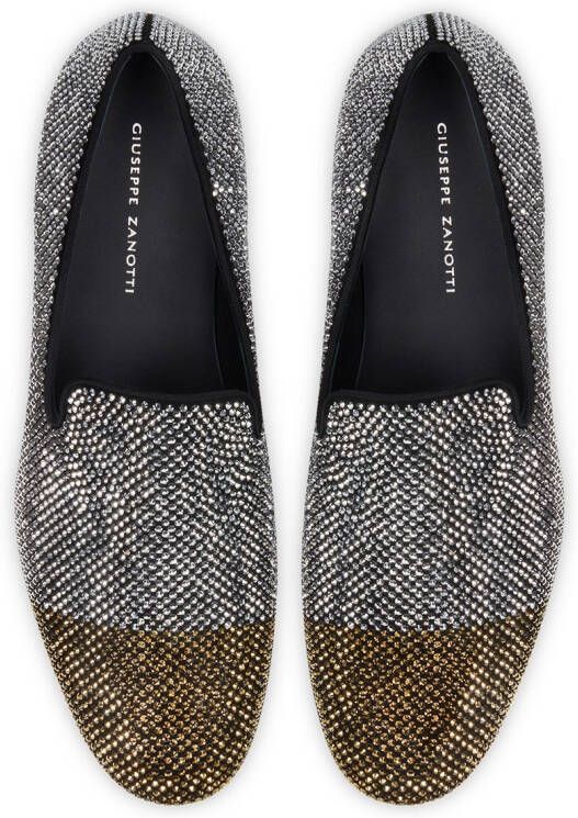 Giuseppe Zanotti Lewis loafers verfraaid met kristallen Wit