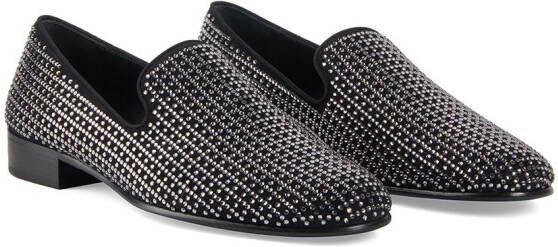 Giuseppe Zanotti Lewis loafers verfraaid met kristallen Zwart
