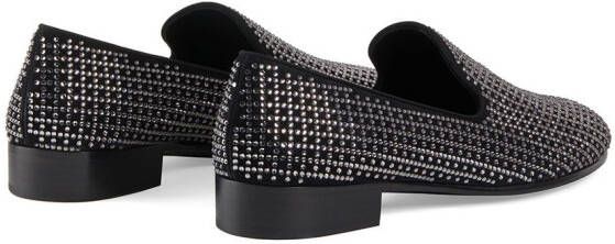 Giuseppe Zanotti Lewis loafers verfraaid met kristallen Zwart