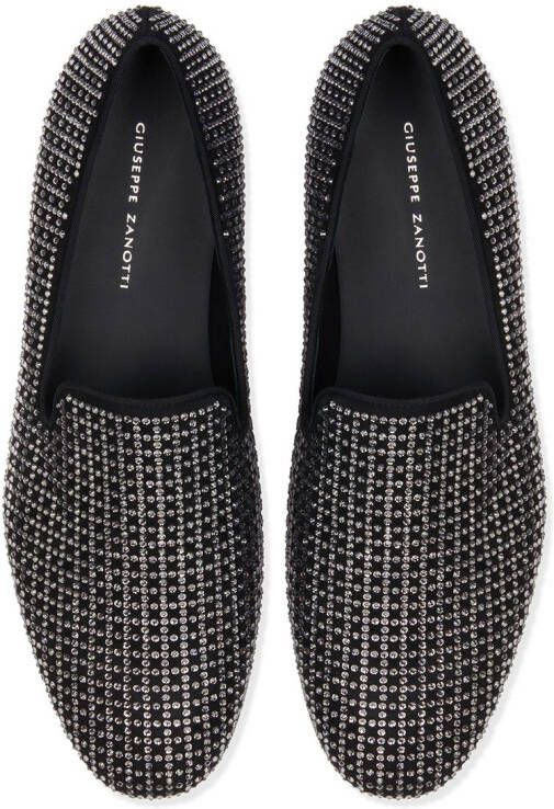 Giuseppe Zanotti Lewis loafers verfraaid met kristallen Zwart