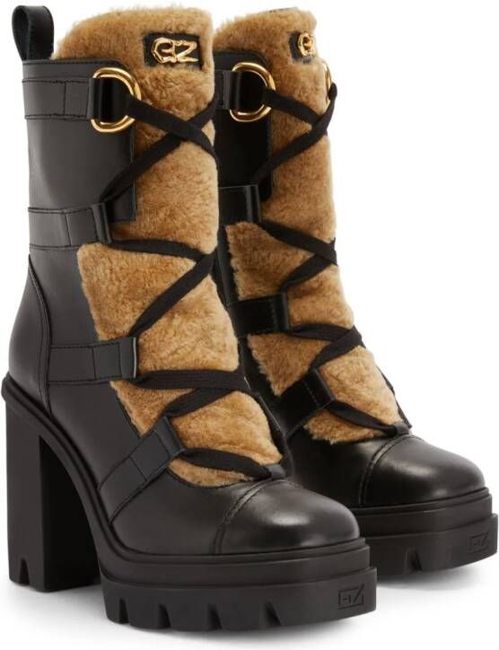 Giuseppe Zanotti Leyre leren laarzen Zwart