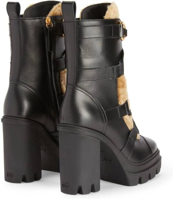 Giuseppe Zanotti Leyre leren laarzen Zwart