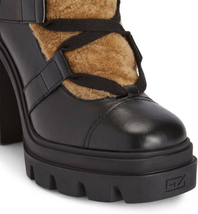 Giuseppe Zanotti Leyre leren laarzen Zwart