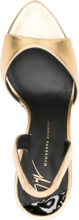 Giuseppe Zanotti Lilibeth 100 mm sandalen met metallic-effect Goud